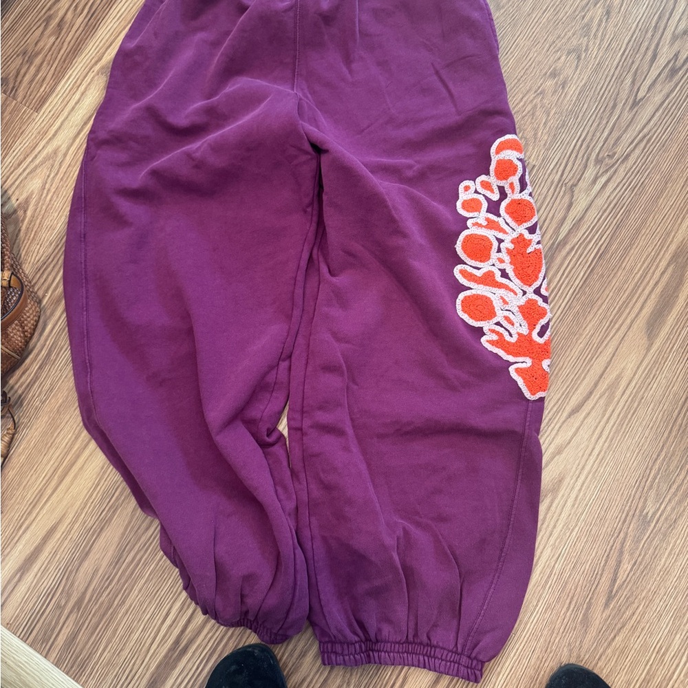 FP Movement by Free People women’s Sweatpants in Purple with Orange Design